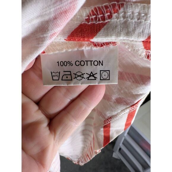 Rock Flower Paper  Shawl Tunic Cover Up Red White Stripe - Picture 5 of 6